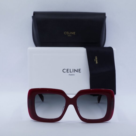 Final Price! Celine CL40263F 69B Shiny Burgundy Sunglasses - Picture 2 of 12